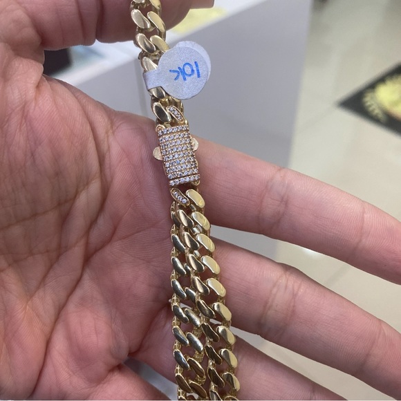 10k CADENA MÓNACO TOTALMENTE ORO 10k 7mm DE 18” - Picture 5 of 7